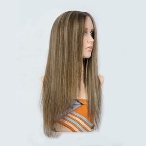 Peluca frontal de encaje 13x4 al por mayor, cabello humano virgen europeo con cutícula alineada, reflejos marrones, encaje HD suizo - Product Image 6