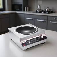 Cuisinière électrique industrielle portable Keyan - 4000W, plaque en cristal poli, cuisinière électrique commerciale simple à bouton-poussoir pour hôtel