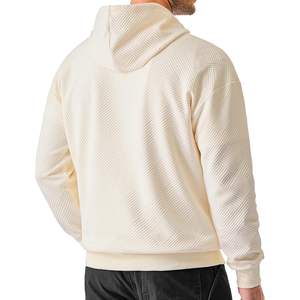 2025 Men's Solid Pattern Hooded <b>Sweatshirt</b> Long Sleeve Casual Pullover with Drawstring and Zipper 3D Embroidered Texture - Product Image 5