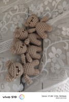 Pendentif porte-clés en fil de laine ours mignon transfrontalier, fait main au crochet, écharpe de dessin animé, pendentif de sac pour couple au design simple