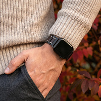 Bracelet de remplacement en acier inoxydable, antichoc, portable, personnalisé, artisanal, en acier et bois, pour Apple Watch - Vente chaude