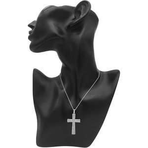 Collier pendentif croix en diamant Jewelspaark 1,13 carats en argent sterling 925 plaqué rhodium, taille brillant, chaîne de 18 pouces pour femme - Product Image 5