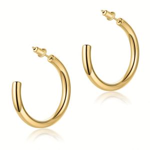 ต่างหูห่วงสแตนเลสสตีลชุบทอง 18K ขายส่ง - Product Image 1