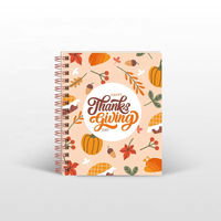 Carnet d'étudiant à logo personnalisé, design Thanksgiving, pages lignées, reliure spirale, cahiers scolaires européens en gros pour filles