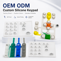 Clavier en caoutchouc silicone personnalisé OEM avec pastilles de carbone conductrices et légendes imprimées pour équipements de contrôle industriel