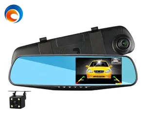 4.3 אינץ 1080p רכב קופסא שחורה המכונית הטובה ביותר מצלמה למצלמות נהיגה מקליט חלקה הקלטת רכב DVR מבט אחורי מראה
