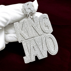 Grand pendentif personnalisé en argent sterling 925 plaqué or avec moissanite taille brillant, collier hip-hop personnalisé, cadeau bijou - Product Image 1