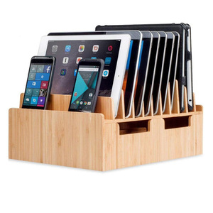 Bamboo Desktop Storage Box <b>For</b> Phones <b>Tablets</b> Electronics Multifunctional Organizer <b>Stand</b> - Product Image 1