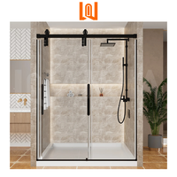 Design minimaliste Portes coulissantes en verre étanche Enceinte Salle de bain Porte de douche coulissante en verre