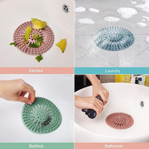 Attrape-cheveux en silicone durable, couvre-drain de douche, facile à installer et à nettoyer, adapté pour la salle de bain, la baignoire et la cuisine - Product Image 2