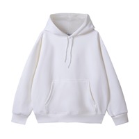 Sweat-shirt à capuche en coton épais tissé 450g pour jeunes, motif 3D, anti-plis, doublure polaire unie