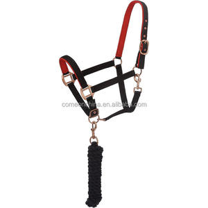 Cabestro de caballo con cuerda de plomo OEM, cuello de cabeza, correas acolchadas suaves, brida de caballo, Halter equino, carreras, ajustable, cómodo - Product Image 2