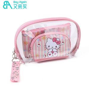 Proveedor Mayorista en Línea de Set de Bolsas de Cosméticos de PVC Transparente e Impermeable con Personaje de Dibujos Animados de Hello Kitty - Product Image 2