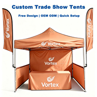 Impression personnalisée résistante aux UV, 3x3m, 3x4.5m, 3x6m, tissu Oxford 420D, cadre carré en aluminium robuste de 40 mm, imperméable, extérieur/intérieur