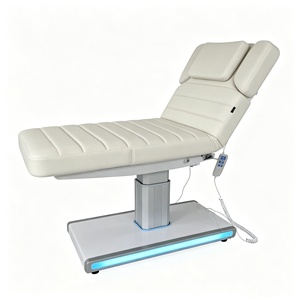 Meubles <span class=keywords><strong>de</strong></span> salon <span class=keywords><strong>de</strong></span> beauté modernes, <span class=keywords><strong>table</strong></span> <span class=keywords><strong>de</strong></span> massage <span class=keywords><strong>de</strong></span> salon avec base en acier inoxydable argenté, 3 moteurs, <span class=keywords><strong>lit</strong></span> <span class=keywords><strong>de</strong></span> spa facial électrique - Product Image 5