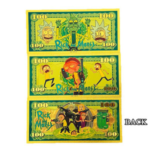 Banconota Placcata in Oro con 2 Design di <span class=keywords><strong>Rick</strong></span> e Morty, Vendite Calde 2026 - Product Image 1
