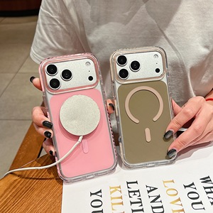 เคสโทรศัพท์แม่เหล็กสองสีสำหรับไอโฟน 18 17 16 15 14 13 12 โปรแม็กซ์กรอบใสกันกระแทกฝาครอบป้องกันการตก - Product Image 2