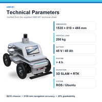 Sasis Robot Mobile Otonom AMR-M1 dengan Navigasi 3D SLAM RTK ROS Ubuntu Beban Vertikal 200 kg