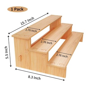 Wooden Adjustable Spice <b>Rack</b>, Multi-Tier Display <b>Rack</b> for Kitchen Use, Tiered Spice <b>Bottle</b> <b>Storage</b> <b>Rack</b> - Product Image 1