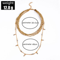Collier de dentition multi-couches en alliage d'ambre baltique pour femmes