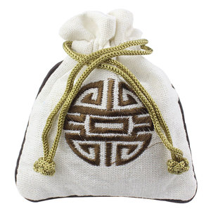 Tuanfu Embroidered Cotton Linen <b>Drawstring</b> Bag 11x14cm Jewelry Gift <b>Pouch</b> Eco-Friendly Packaging Bag - Product Image 5