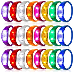 Bracelets LED personnalisés en silicone qui brillent dans le noir, avec commande vocale, clignotants et activés par le son, pour les fêtes - Product Image 1
