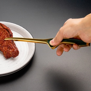 Pinza para barbacoa de acero inoxidable 430, antideslizante y anti-escaldante, para carne coreana brillante, de metal duradero, para cafetería - Product Image 3