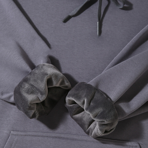 Wholesale High Quality 400g Chinese Cotton Fleece Oversized <b>Hooded</b> <b>Jumper</b> Embroidered Custom Logo Shoulder Print Fashion Men - Product Image 4