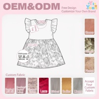 Robe d'été pour petites filles, motif floral mixte, manches volantées, imprimé roses, coupe trapèze, personnalisable