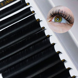 Extensions de cils en nylon vegan de luxe, sans cruauté, longues 16 mm, soyeuses, noires, riches et profondes, avec emballage personnalisable, coffret cadeau - Product Image 5