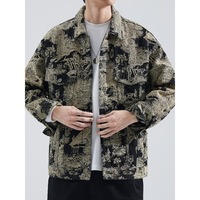 2025 Retro traditionelle chinesische Malerei Kunst Jacquard Jacke High Street Style Casual Coat mit teurer Gefühls front