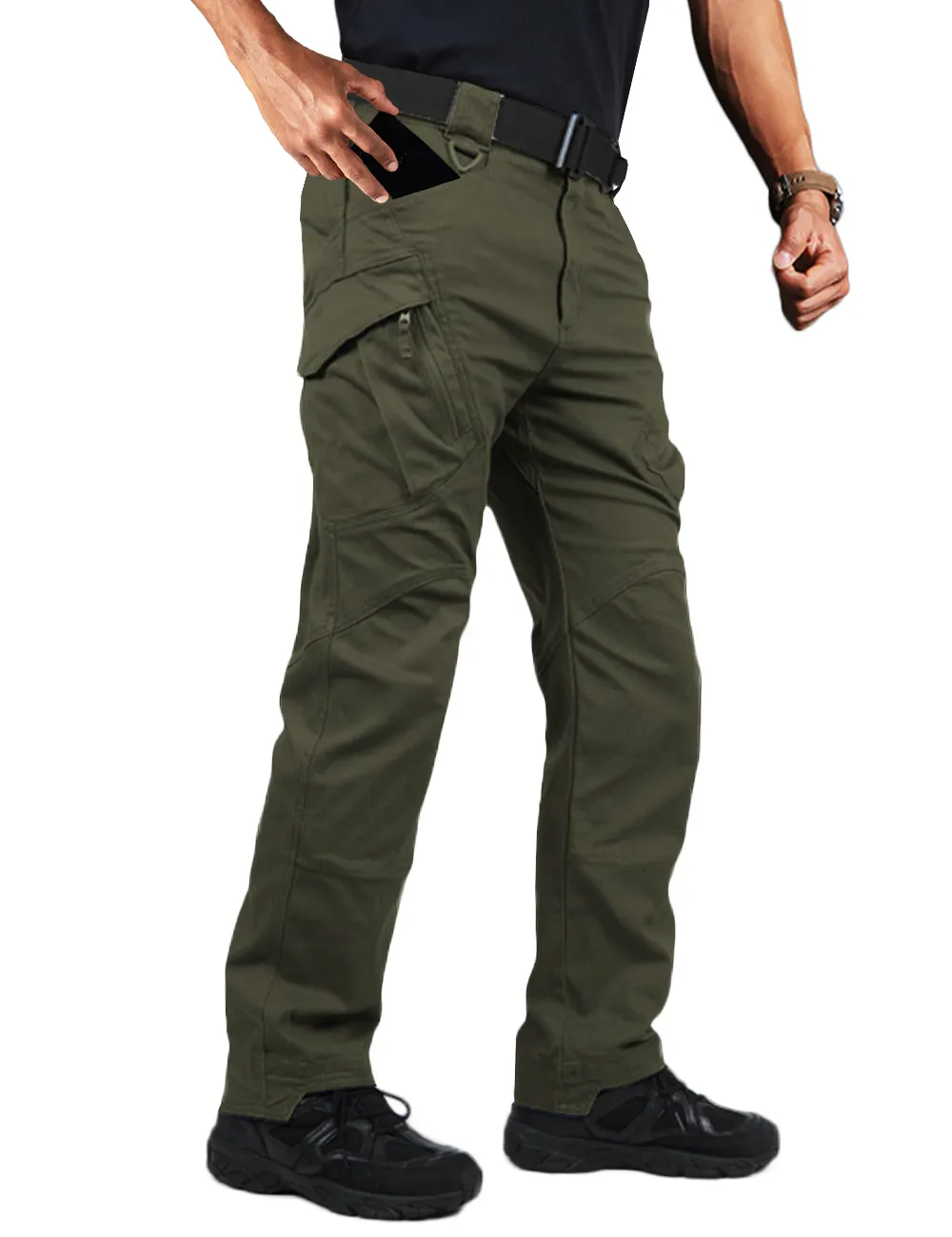 Pantaloni da uomo pantaloni invernali in cotone caldo IX9 pantaloni tattici da trekking Multi-tasche in cotone traspirante Cargo per uomo