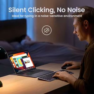 UGREEN KU005充電式キーボードワイヤレス<span class=keywords><strong>Bluetooth</strong></span> 5.0 2.4G 99キーキャップ超薄型MacBook iPad PCタブレットUSB Cキーボード - Product Image 6