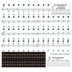 Piano Keyboard Sticker 88/61/54/49 <b>Keys</b> Transparent Note <b>Labels</b> For Electronic Piano Roll Up Keyboard Music Learning Aid - Product Image 1