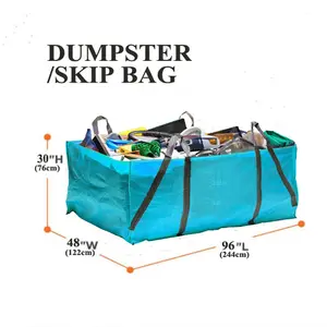 2 Cubic 3 Yard 8X4X2.5ft Dumpster Skip Bag para residuos de basura industrial Skip Dumpster PP Jumbo FIBC Big Bag