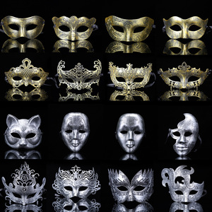 หน้ากากเวนิสสำหรับฮาโลวีน งานปาร์ตี้สวมหน้ากากสไตล์วินเทจ ของตกแต่งงานปาร์ตี้โรมันโบราณ สำหรับผู้ใหญ่และเด็ก หน้ากากครึ่งหน้าแกะสลักแบบโบราณ - Product Image 6