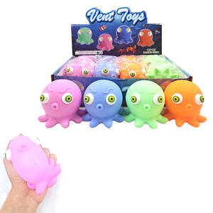 Nouveau Jouet anti-stress pieuvre à yeux bombés, à presser, pour soulagement du stress, avec boule de farine, vente en gros - Product Image 1