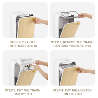 ELPHECO Poubelle intelligente à double ouverture de style simple de 20L avec pieds en bois Assemblage facile pour la gestion des déchets à la maison/au bureau