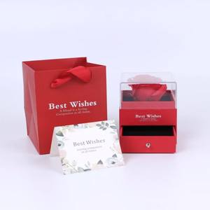 Scatola Regalo con Rose Stabilizzate per <span class=keywords><strong>San</strong></span> Valentino, Confezione Regalo con Gioielli e Rosa Preservata per Proposte di Matrimonio - Product Image 1