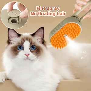 Cepillo de vapor plegable para gatos, peine para el cuidado de mascotas, 3 en 1, espray eléctrico de autolimpieza, cepillo de vapor para depilación de masaje para perros y gatos - Product Image 6