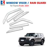 Pare-soleil chromé en ABS pour Toyota Prado 2024, déflecteur de vent et de pluie, accessoires auto sur mesure