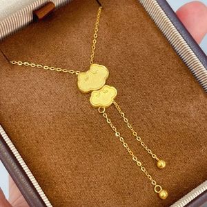Collar de Oro Puro 999 de 24k de Lujo Xinfly, Cadenas Finas para Damas y Mujeres para Fiestas - Product Image 1