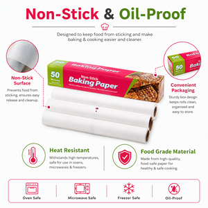 Rouleau de <span class=keywords><strong>papier</strong></span> cuisson antiadhésif en silicone de 5m, 10m, 20m pour barbecue, accessoires de pâtisserie et outils à gâteaux – Vente en gros - Product Image 6