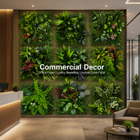Panel Rumput Buatan Milan 25x25cm Grosir dengan Daun Boxwood Padat untuk Dekorasi Dinding Vertikal Balkon, Toko, dan Bagian Depan