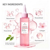 Huile faciale JMFREE Sakura 120ml, anti-âge, hydratation intense, sérum revitalisant pour le visage, OEM, étiquette privée 2026