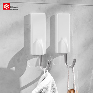 LEC Adhesive Wall <b>Hooks</b> Stainless Steel Rectangle Punch Free For <b>Kitchen</b> Storage - Product Image 5