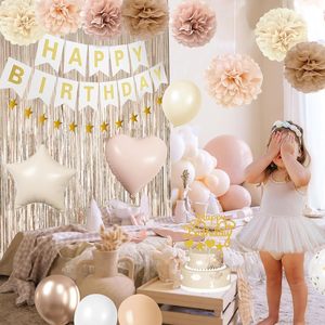 Kits de Décorations Joyeux <span class=keywords><strong>Anniversaire</strong></span> Or <span class=keywords><strong>Beige</strong></span> Automne Bohème avec Ballons en Aluminium et Bannière d'<span class=keywords><strong>Anniversaire</strong></span> - Product Image 3