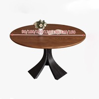 Table à manger ronde en bois massif moderne, design minimaliste, durable, ensemble de 4 pièces pour petit appartement et villa
