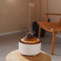 Diffuseur d'arômes en forme de volcan de lave, humidificateur à effet de flamme méduse, veilleuse LED, décoration de bureau, cadeau relaxant