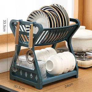 Tirare verso il basso piatto scolapiatti rastrelliera portasapone in plastica acrilico Organizer per <span class=keywords><strong>cucina</strong></span> ciotole bacchette piatti di stoccaggio Rack - Product Image 5